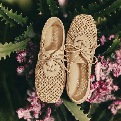 Square-Toe Mesh Flats (Carey)