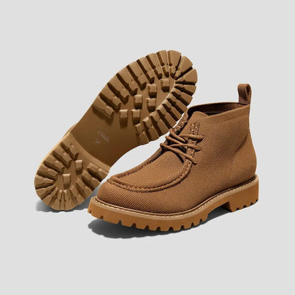 Round-Toe Lug Sole Ankle Boots (Francis)
