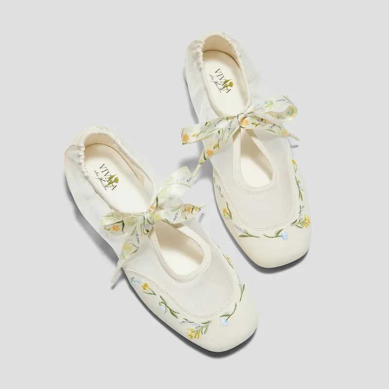 Healing Garden | Square-Toe Organza Sneakerinas (Ciara)