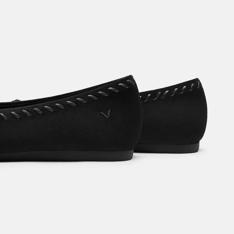 Velvet Whipstitched Ballet Flats (Alasia)