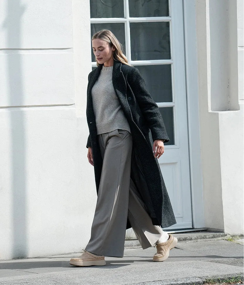 Round-Toe Fuzzy Platform Mules (Tobi)