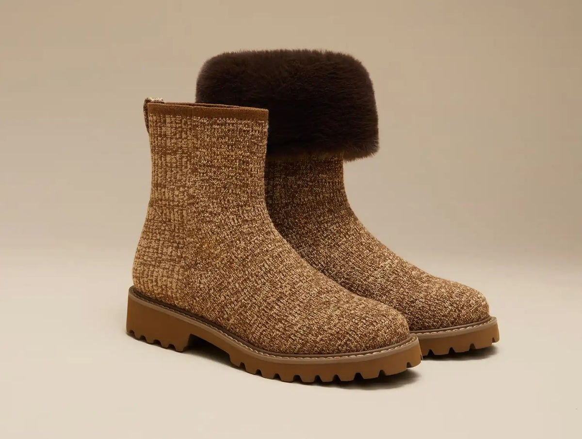 Round-Toe Wool Ankle Boots (Freja)