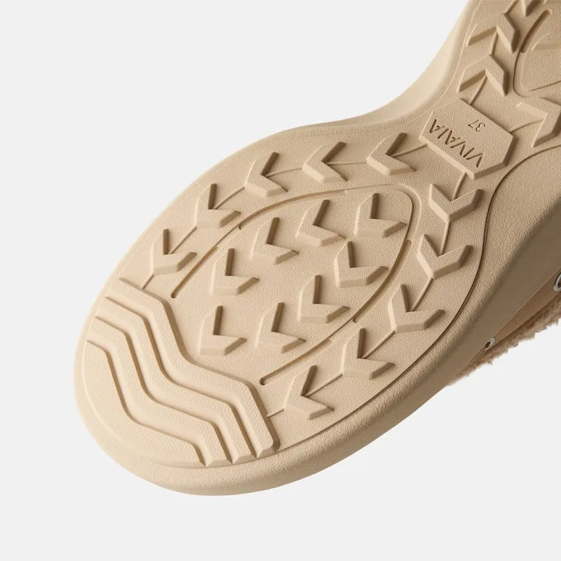 Round-Toe Fuzzy Platform Mules (Tobi)