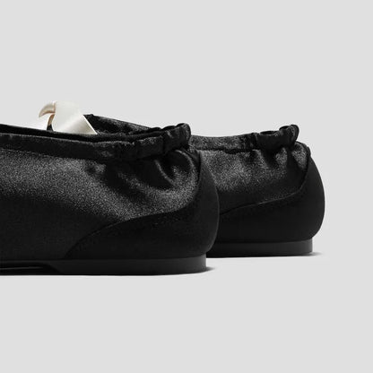 3 Laces Included Square-Toe Lace-Up Satin Sneakerina (Cristina)