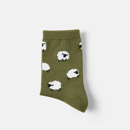 1 Pair Animal Jacquard Crew Socks (Aubrey)