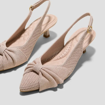 PointEase Bow Slingback Heels (Sanna)