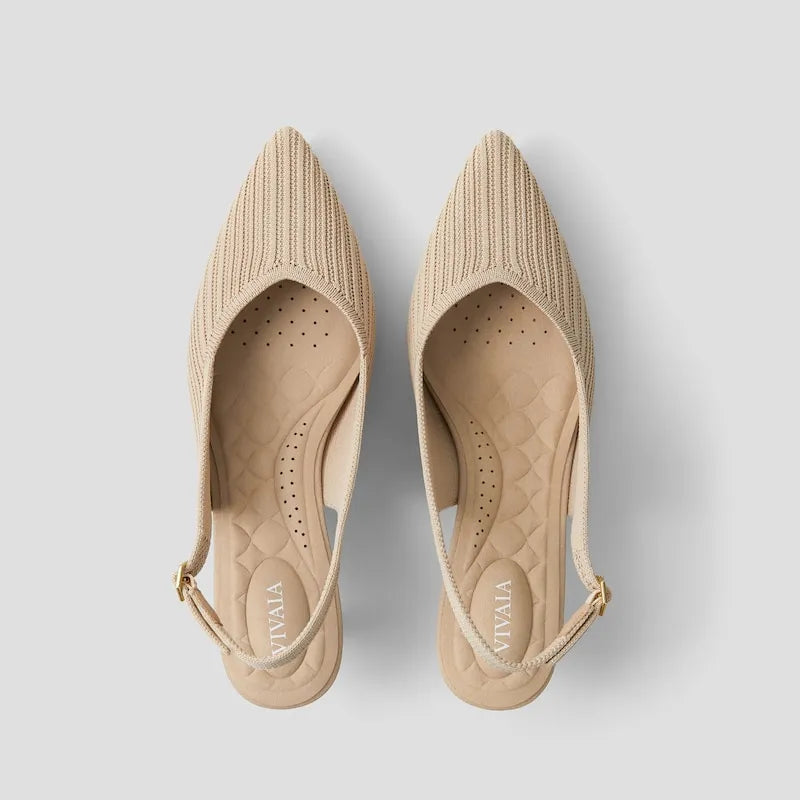 Pointed-Toe Kitten Slingback Heels (Selena)