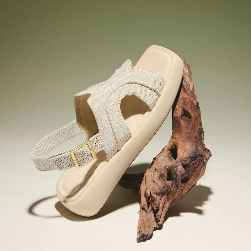 Square-Toe Platform Sandals (Hatty)