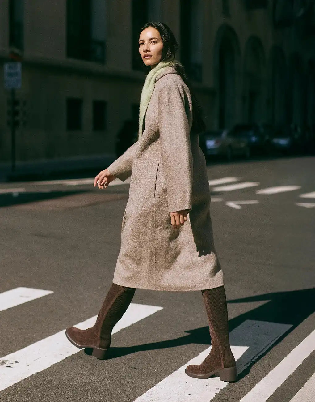 Square-Toe Block-Heel Knee-High Boots (Atria)