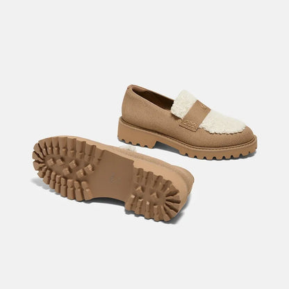 Round-Toe Chunky Heel Loafers (Franata)