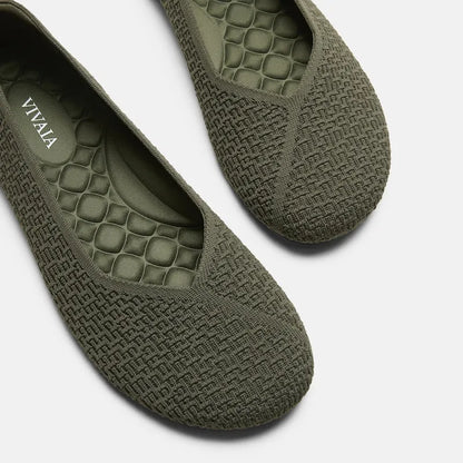 Wide Toe Knit Box Flats (Tia)