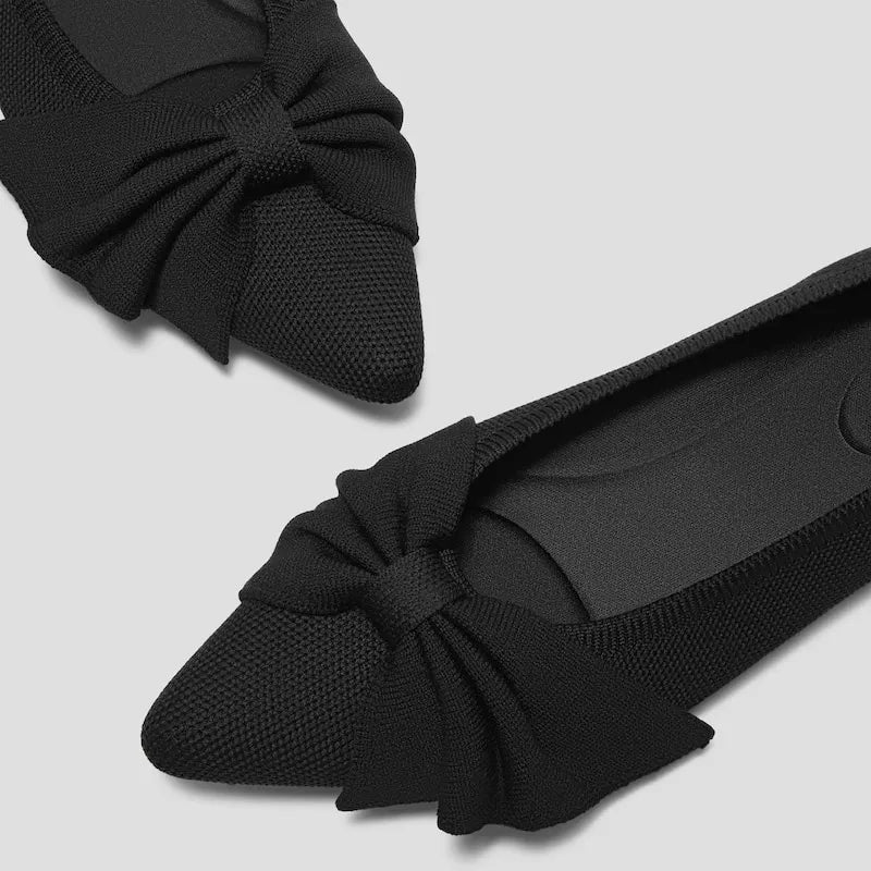 Pointed-Toe Bow Flats (Azura)