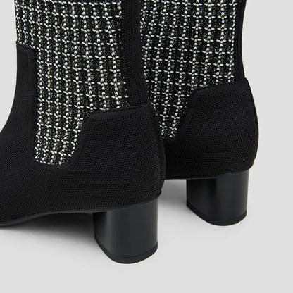 Small Square-Toe Water-Repellent Boots (Theresa)
