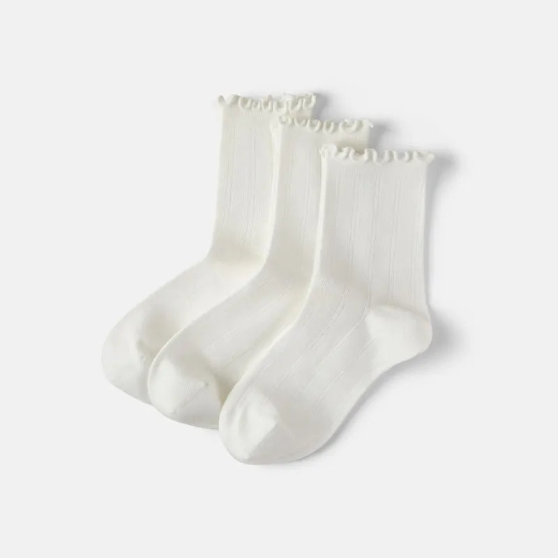 3-Pair Ruffle Crew Socks (Marion)