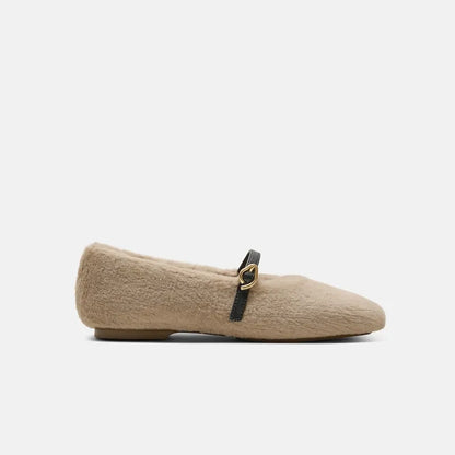 Square-Toe Faux Fur Mary Jane (Moxa)