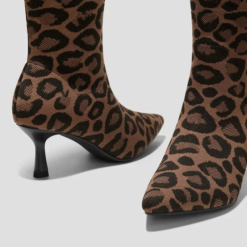 Pointed-Toe Knee-High Heel Boots (Abby)