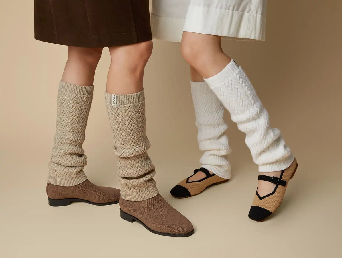 Textured Knit Leg Warmers (Peonie)
