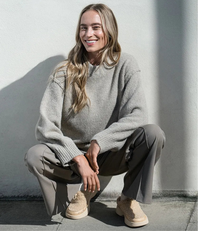 Round-Toe Fuzzy Platform Mules (Tobi)