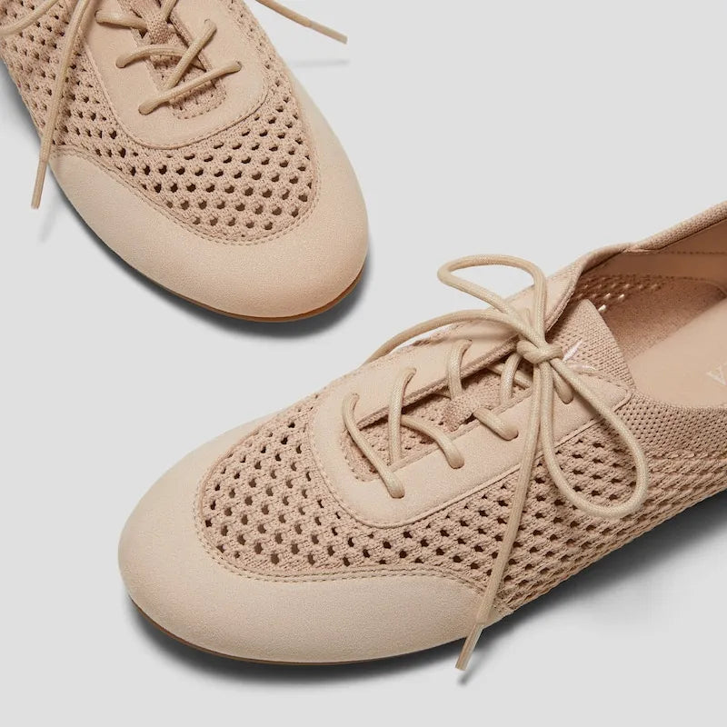 Round-Toe Lace-Up Mesh Sneakers (Yara)