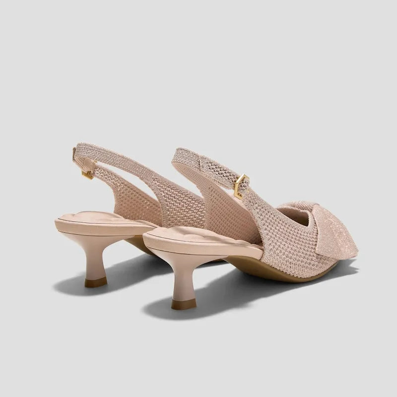 PointEase Bow Slingback Heels (Sanna)